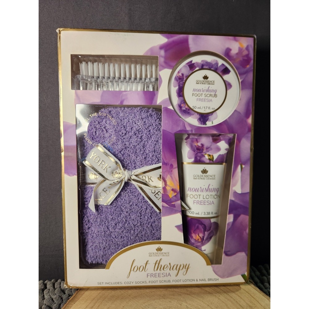New~Goldessence Bath & Body‎ Collection•Foot Therapy• FRESSIA Gift Set 4 Pc. Set